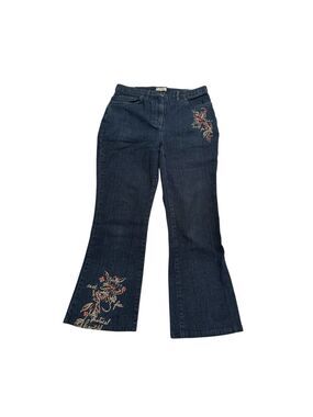 Christopher & Banks Beaded Bootcut Denim Jeans Womens 8 BLUE Curvy Fit Stretch